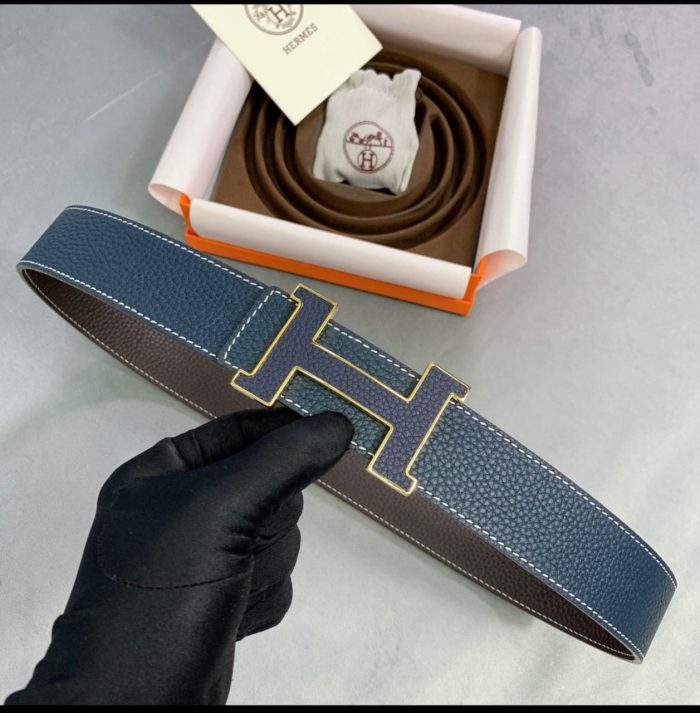 Hermes Navy H Belt