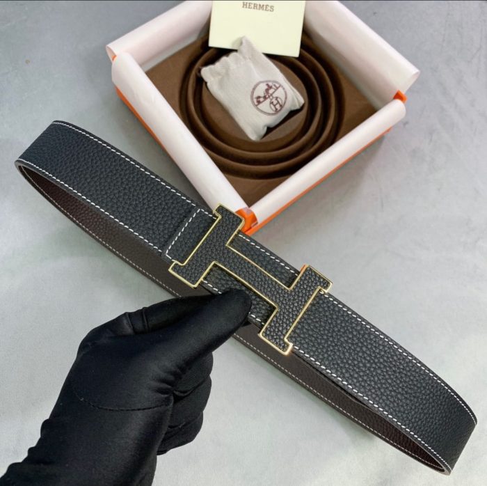 Hermes Black H Belt