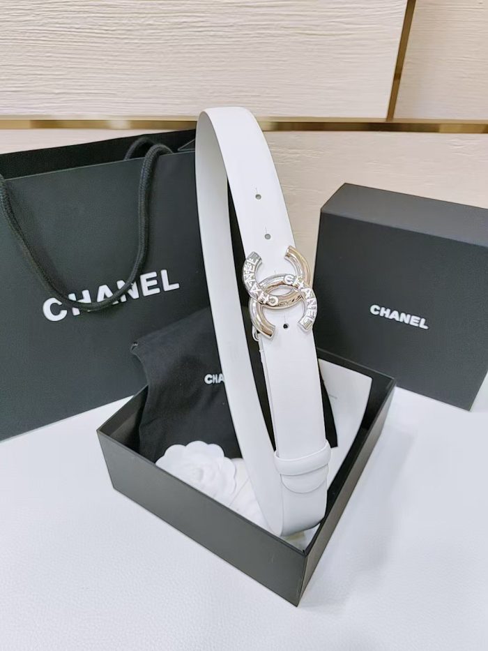 Chanel White Belt