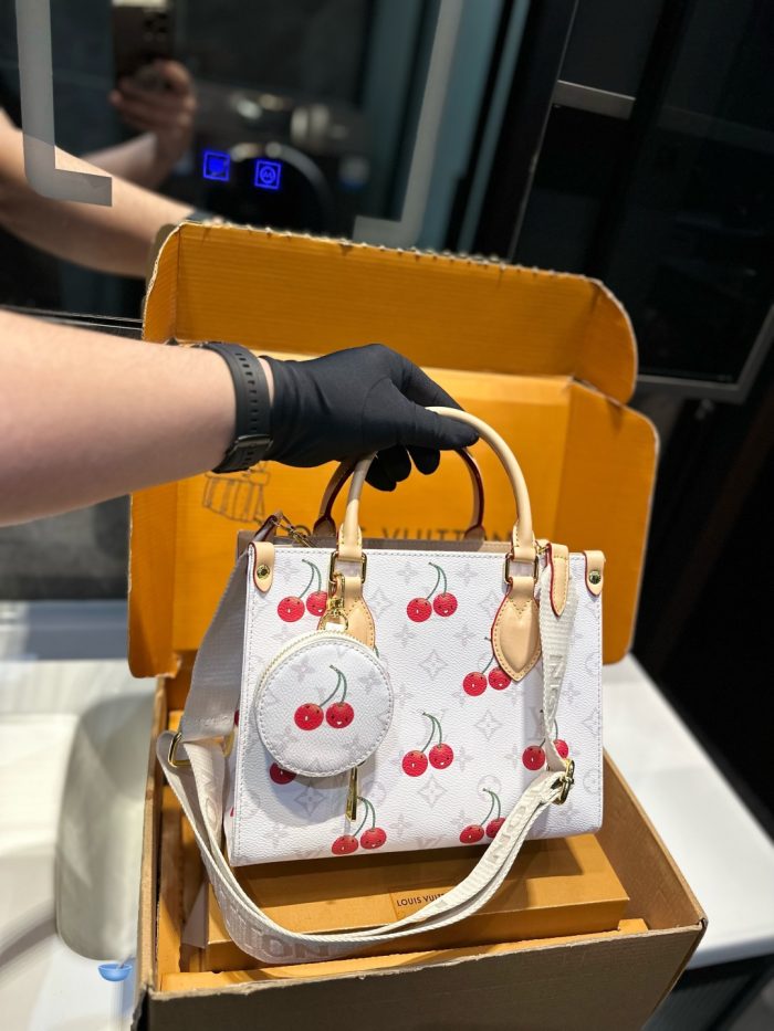LV NEVERFULL BB White Cherry 20cm Handbag