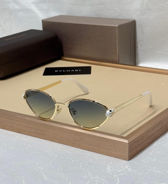 Bulgari Cat-Eye Sunglasses With Gold-Finished Metal Frames And Gradient Lenses
