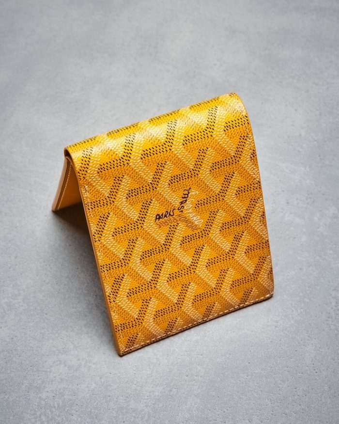 Goyard Victoire Bifold Wallet In Yellow Goyardine Canvas