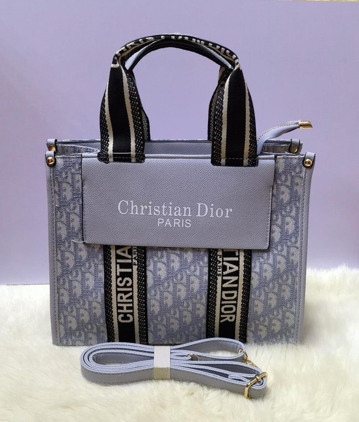 Dior Book Tote In Gray Dior Oblique Embroidery And Calfskin