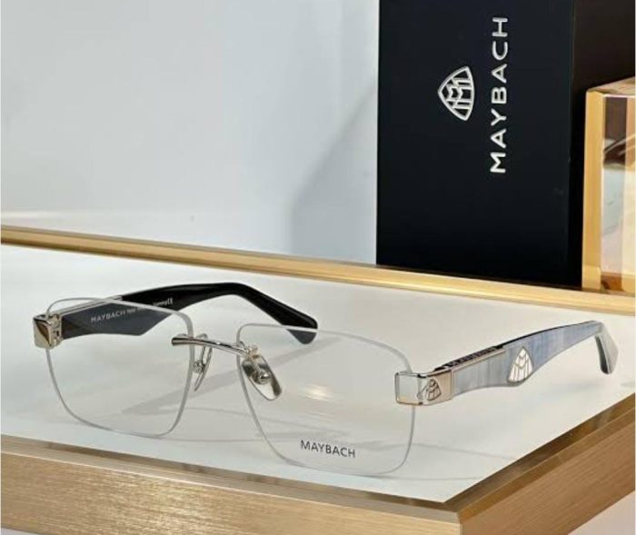 Maybach The Artist III Rimless Eyeglasses With Silver-Tone And Black Temples