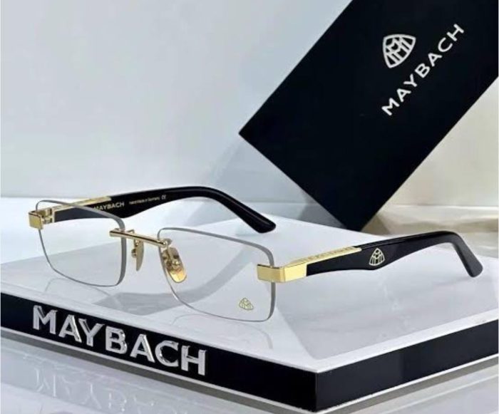 Maybach Rimless Sunglasses Black Golden Frame