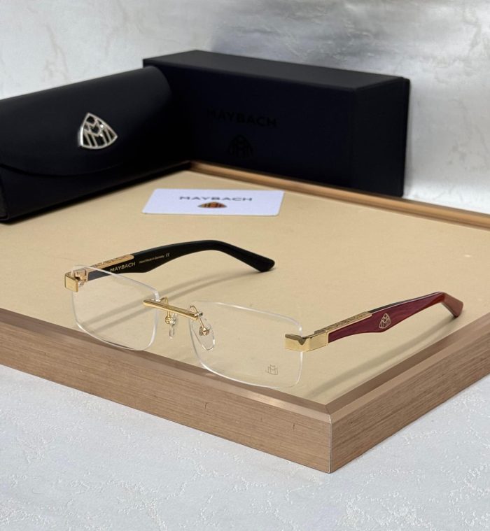 Maybach Rimless Sunglasses Brown Golden Frame