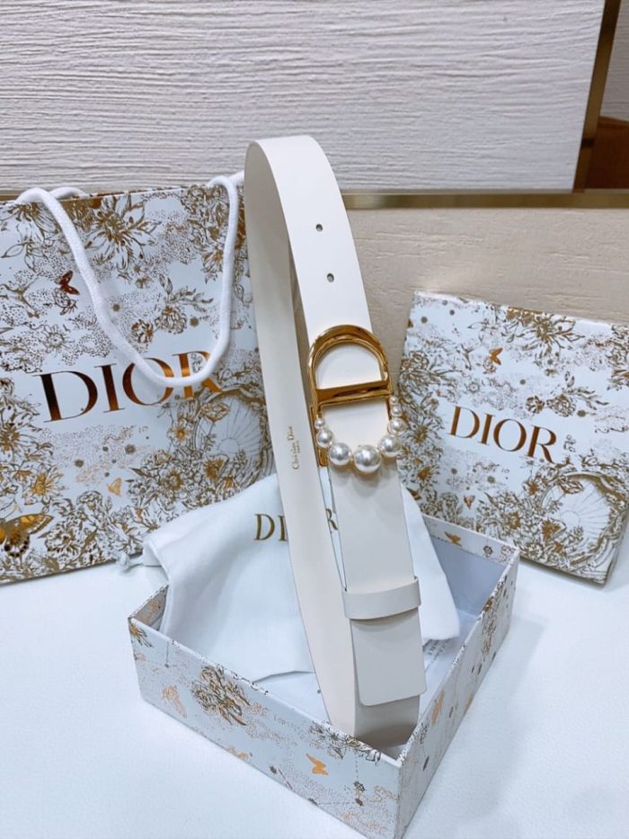 DIOR White 30 MONTAIGNE BELT