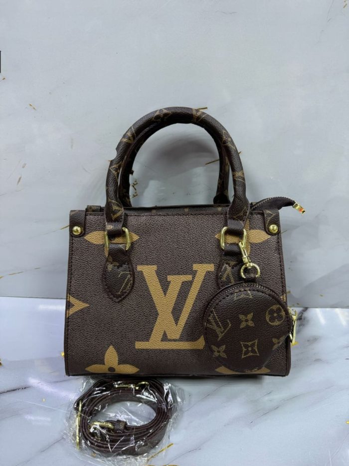 Louis Vuitton handbag in the classic brown monogram pattern