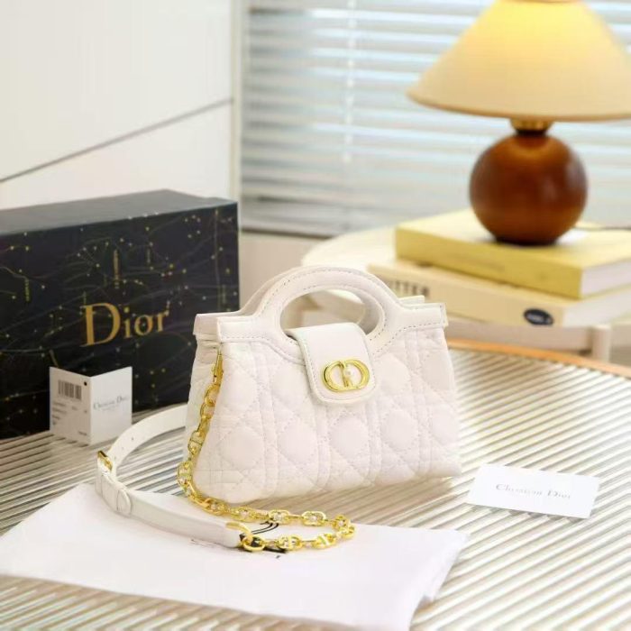 Dior Jolie Top Handle Bag in White