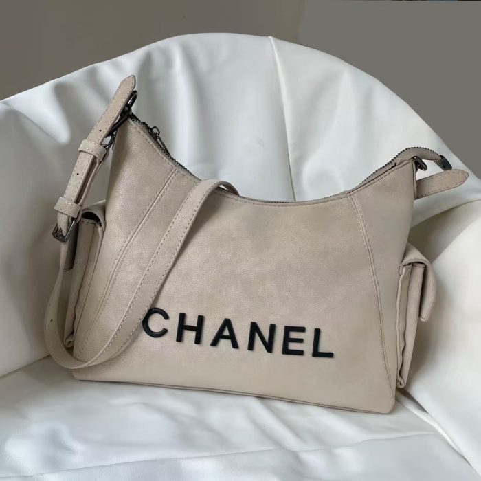 Chanel Deauville Tote in Beige with Black Logo