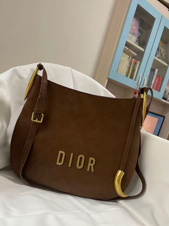 Christian Dior Hobo Bag in Brown with Gold-Tone Hardware 35cm