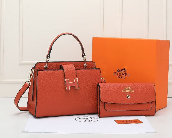 Hermès Herbag H Buckle Top Handle Bag in Apricot