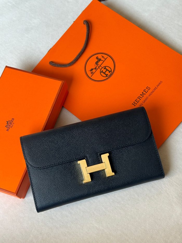 Hermès Constance To Go wallet in Black Epsom leather with gold hardware