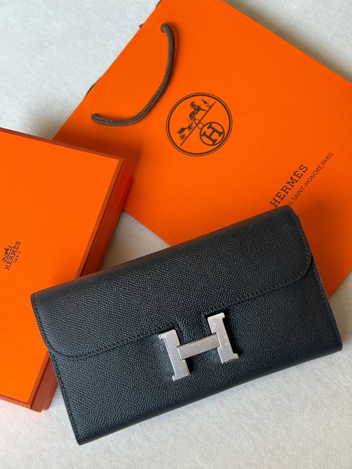 Hermès Constance To Go wallet in Black Epsom leather with palladium hardware