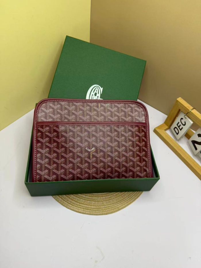 Goyard Sénat GM Zip Pouch in Burgundy