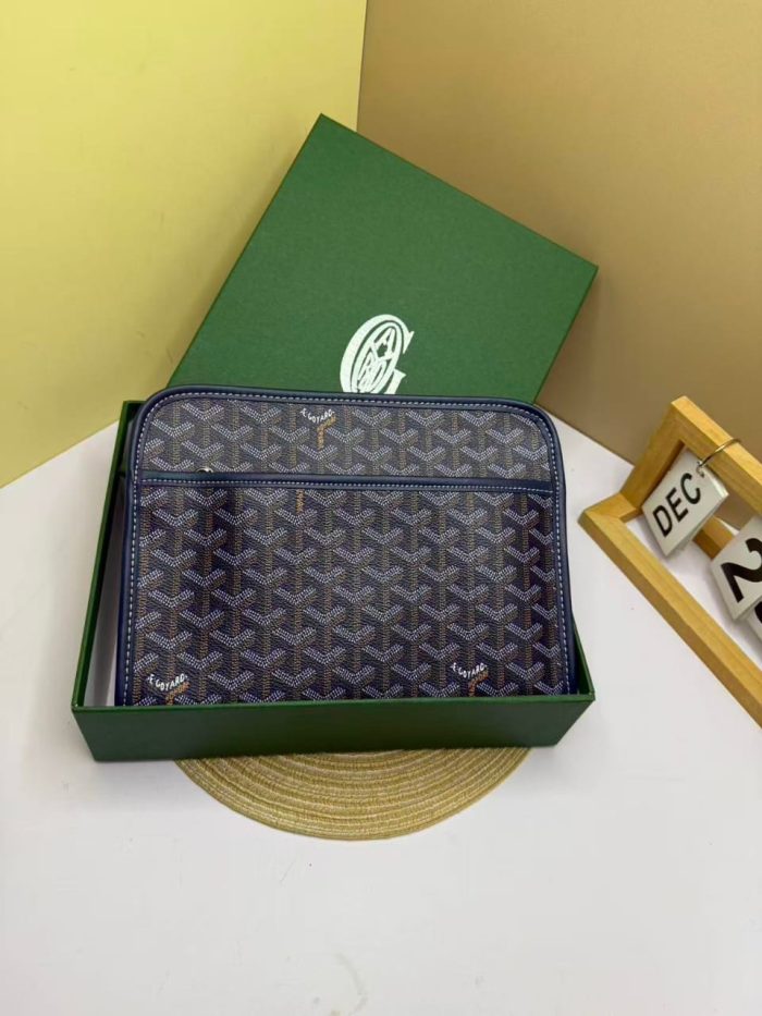 Goyard Sénat GM Zip Pouch in Navy Blue