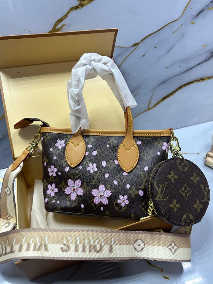 LV  Monogram Cherry Blossom OnTheGo PM In Sakura Brown 20Cm