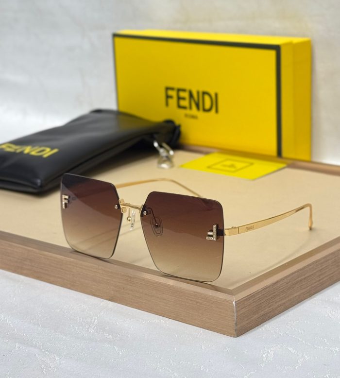Fendi First Crystal Sunglasses Gold