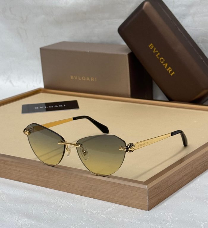 Bvlgari Pair Of Rimless Sunglasses, Potentially Model BV50042U  With Pale Gold Lenses