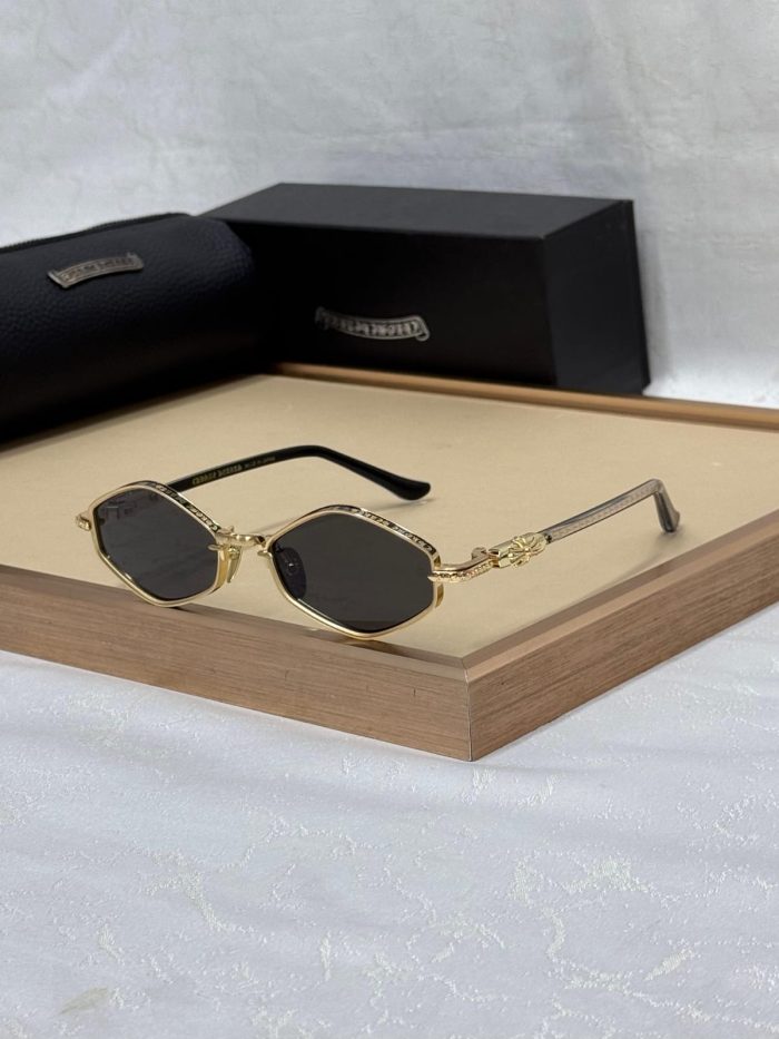 Chrome Hearts Nip Slip Sunglasses In a Gold-Plated Finish With black Lenses